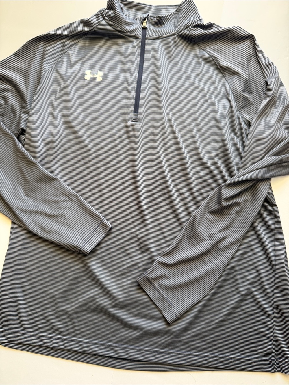 Under Armour navy & white Stripe 1/4 Zip Pullover mens 2xxl long sleeves